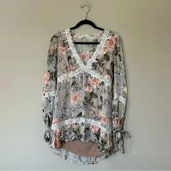 FOR LOVE &amp; LEMONS Luciana Swing Dress in Ivory Floral Size XS
