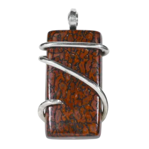 Fossilized Dinosaur Bone Handmade Stone Pendant Wrapped in Silver
