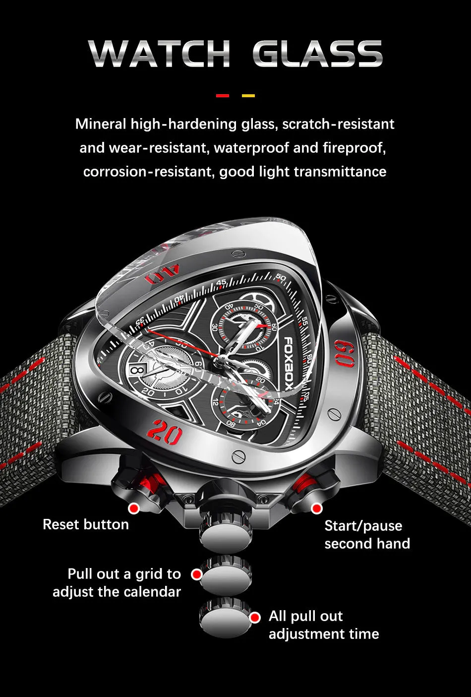 FOXBOX Luxury Quartz Waterproof Chronograph Watch | Foxbox 01