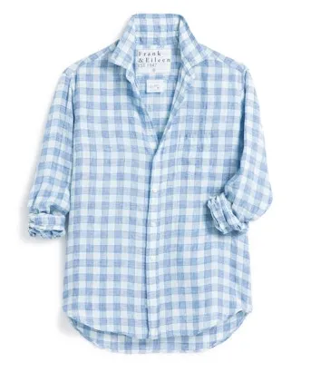 Frank & Eileen - Eileen Relaxed Button-Up Shirt - White/Blue Textured Check