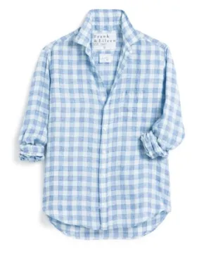 Frank & Eileen - Eileen Relaxed Button-Up Shirt - White/Blue Textured Check