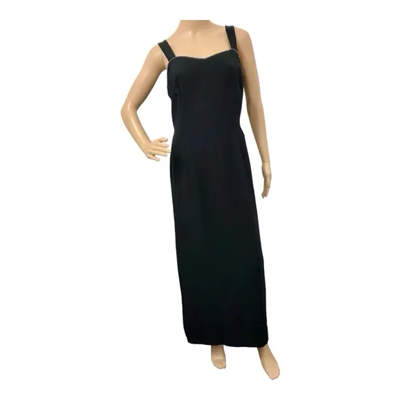 Frascara Women's Black Rhinestones Dress with Blazer, 12.