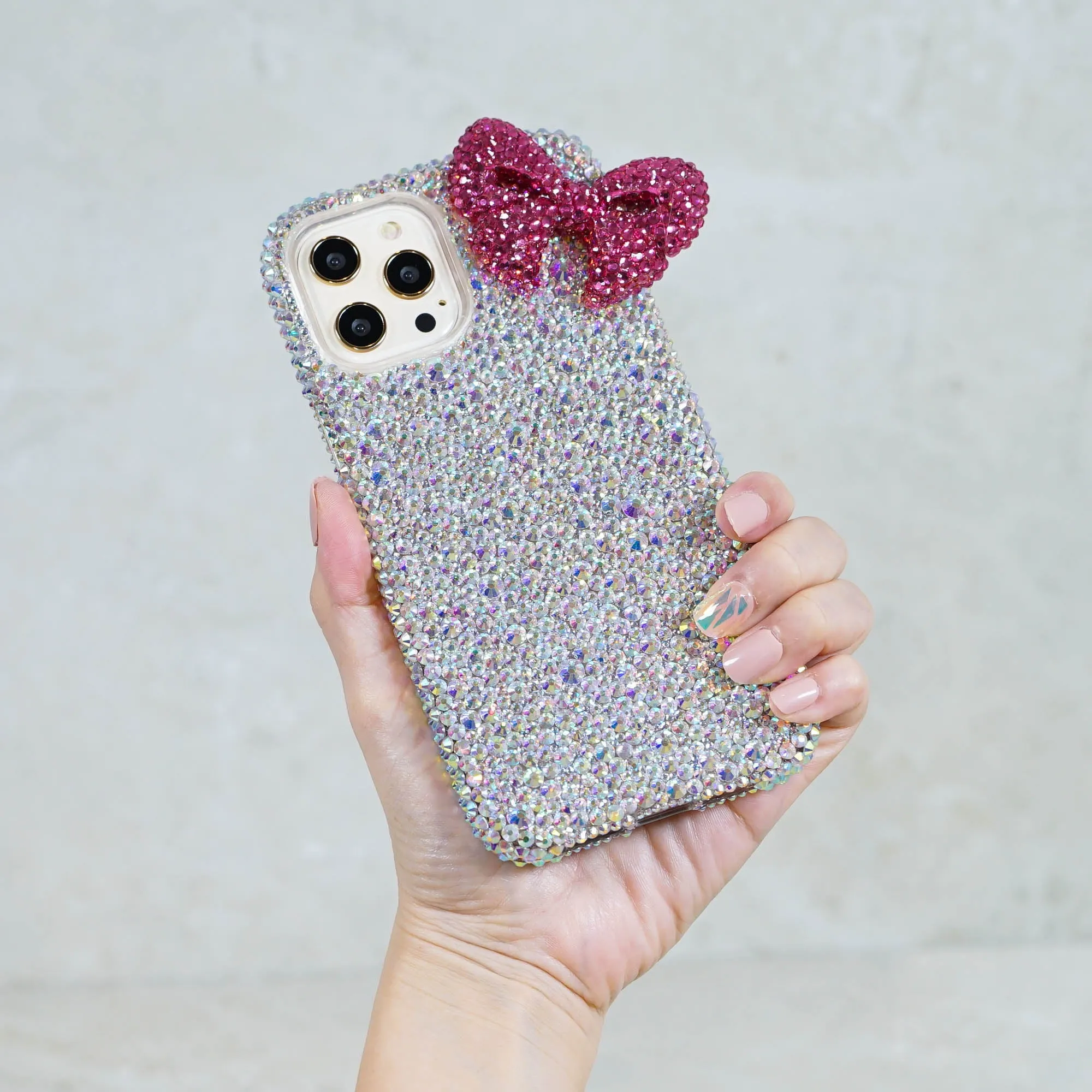 Fushia Bow with AB Crystals Design (style 901)
