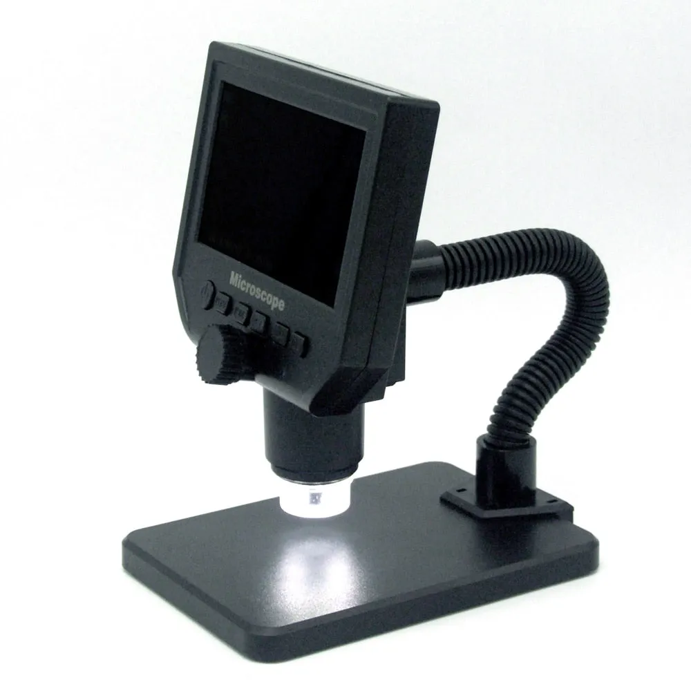 G600 Electronic Digital LCD Microscope Portable solder soldering microscope with 8 LEDs Adjustable Built-in Lithium Battery