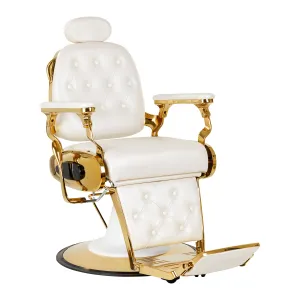 Gabbiano barber chair Francesco Gold white