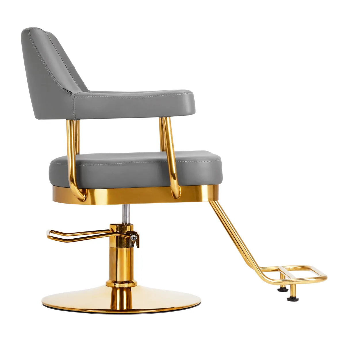 Gabbiano hairdressing chair Granda gold grey
