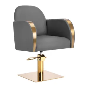 Gabbiano hairdressing chair Malaga gold grey