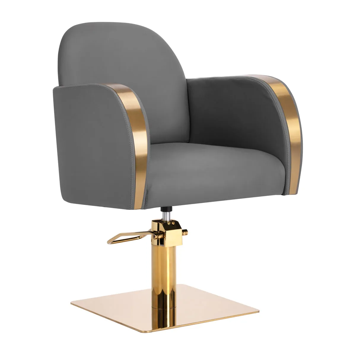 Gabbiano hairdressing chair Malaga gold grey