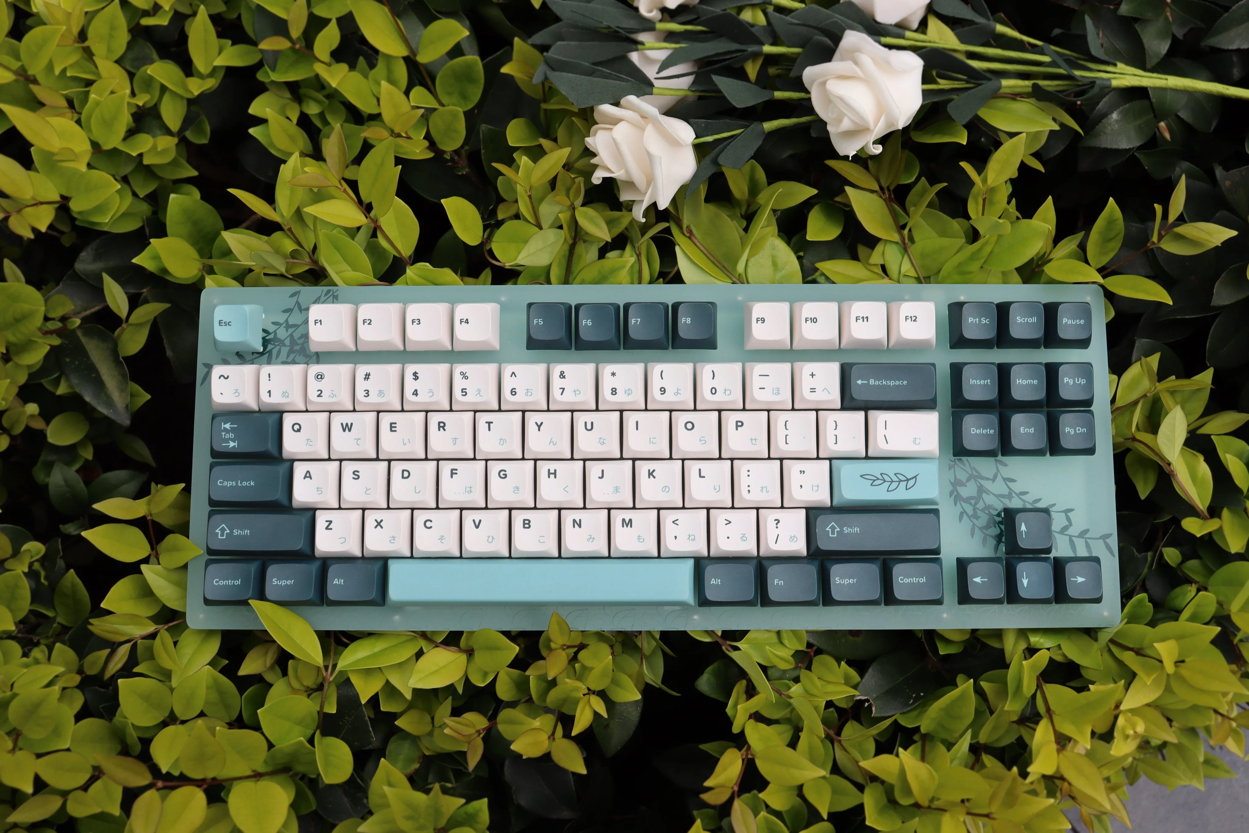 Gaming Mechanical Keyboard TKL Hot Swappable RGB with Plant Theme
