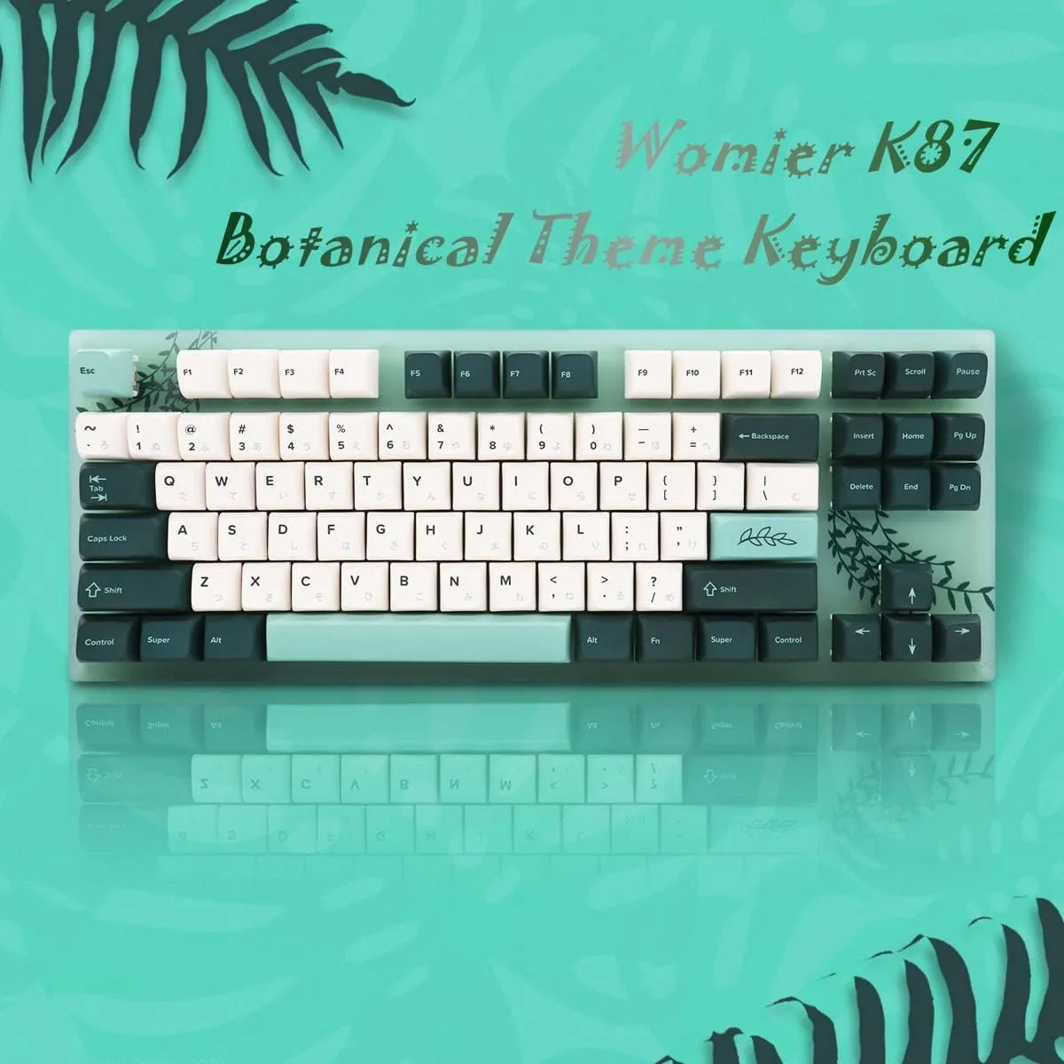 Gaming Mechanical Keyboard TKL Hot Swappable RGB with Plant Theme
