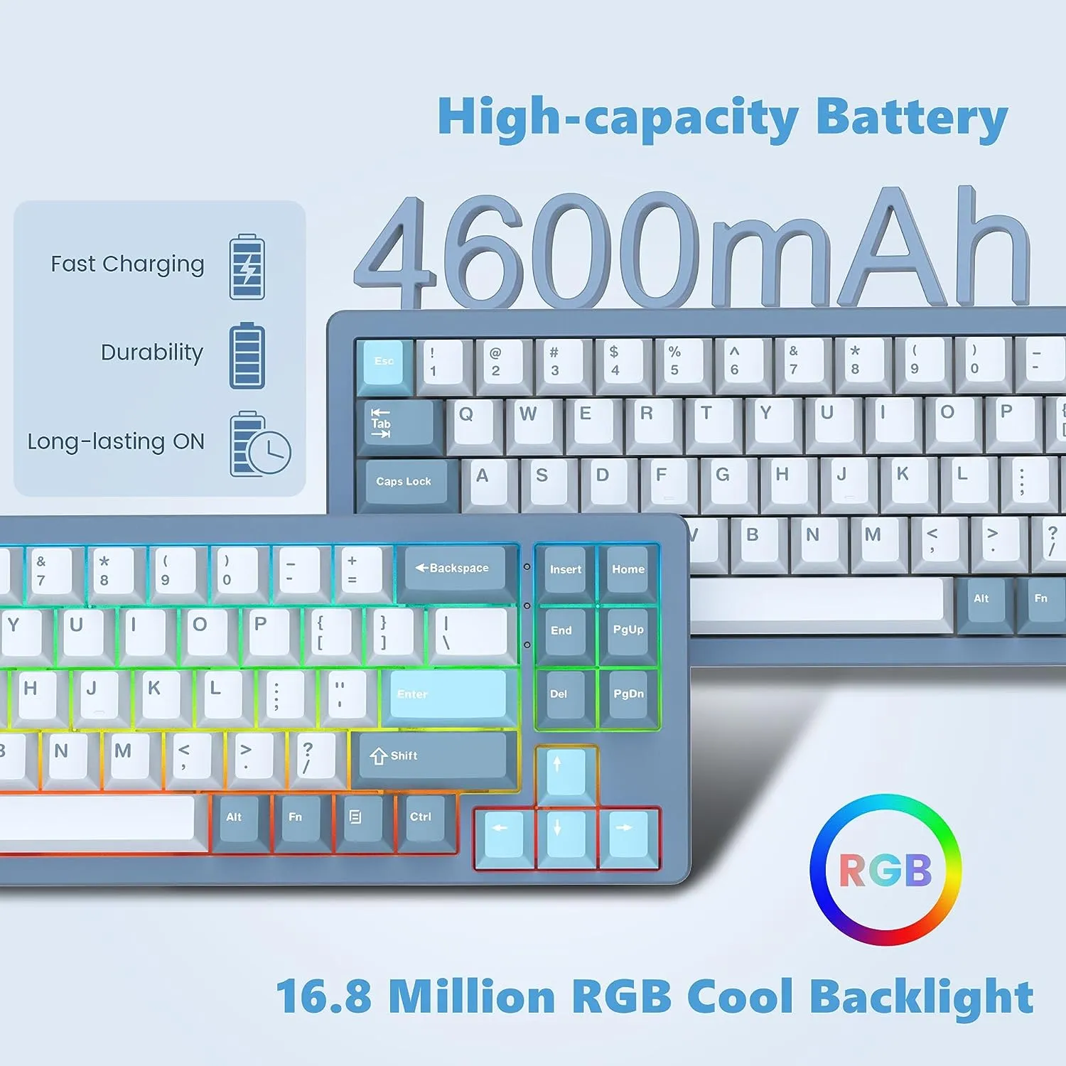 Gaming Mechanical Keyboard Wireless Hot-Swappable Aluminum Creamy Bluetooth/2.4G