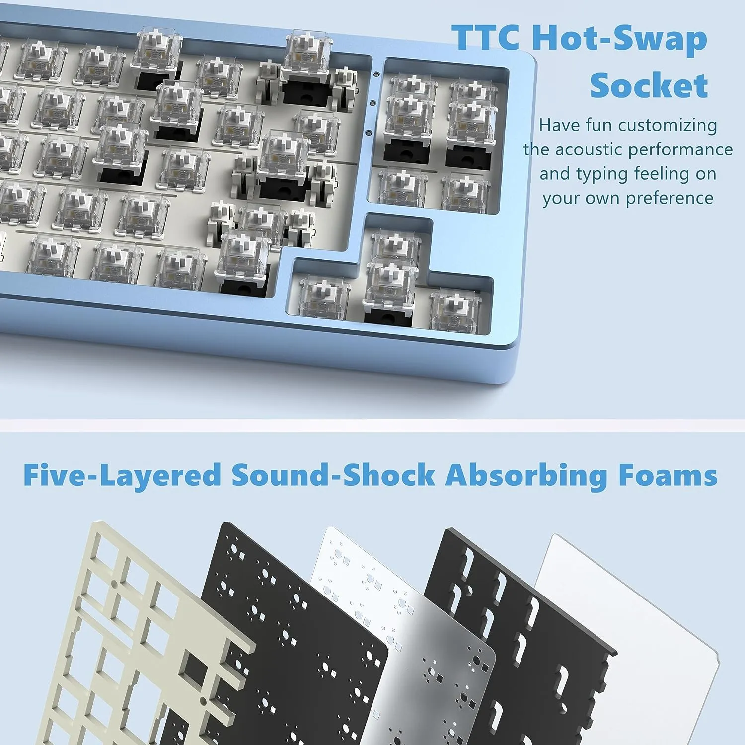 Gaming Mechanical Keyboard Wireless Hot-Swappable Aluminum Creamy Bluetooth/2.4G