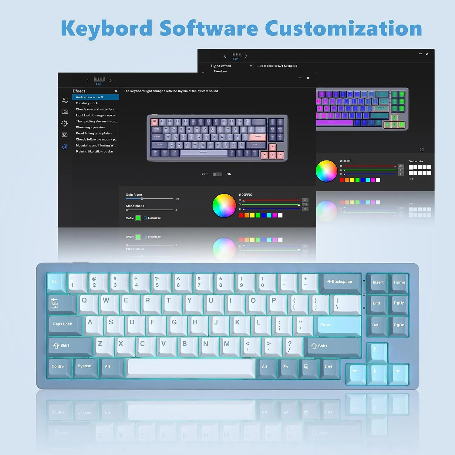 Gaming Mechanical Keyboard Wireless Hot-Swappable Aluminum Creamy Bluetooth/2.4G