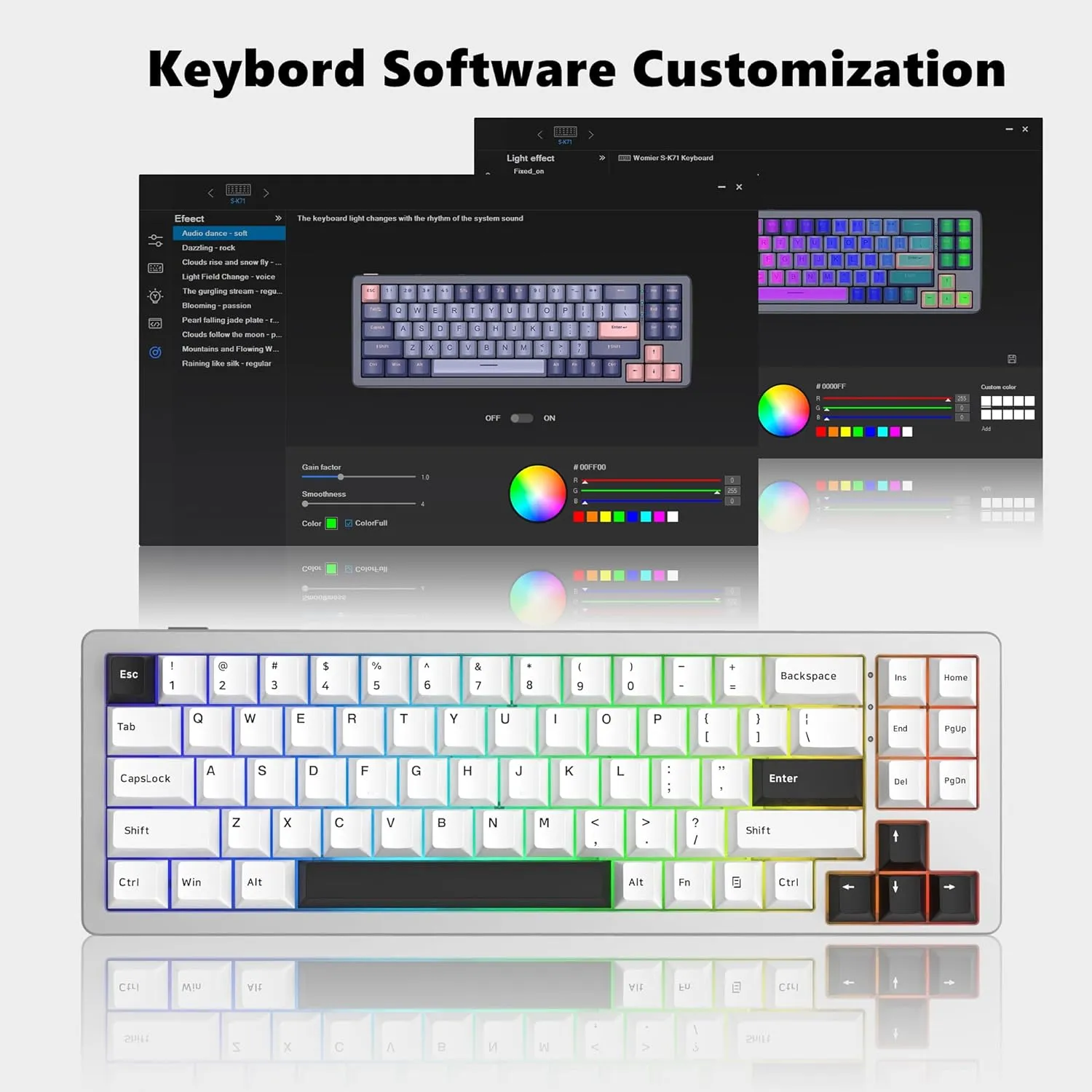 Gaming Mechanical Keyboard Wireless Hot-Swappable Aluminum Creamy Bluetooth/2.4G