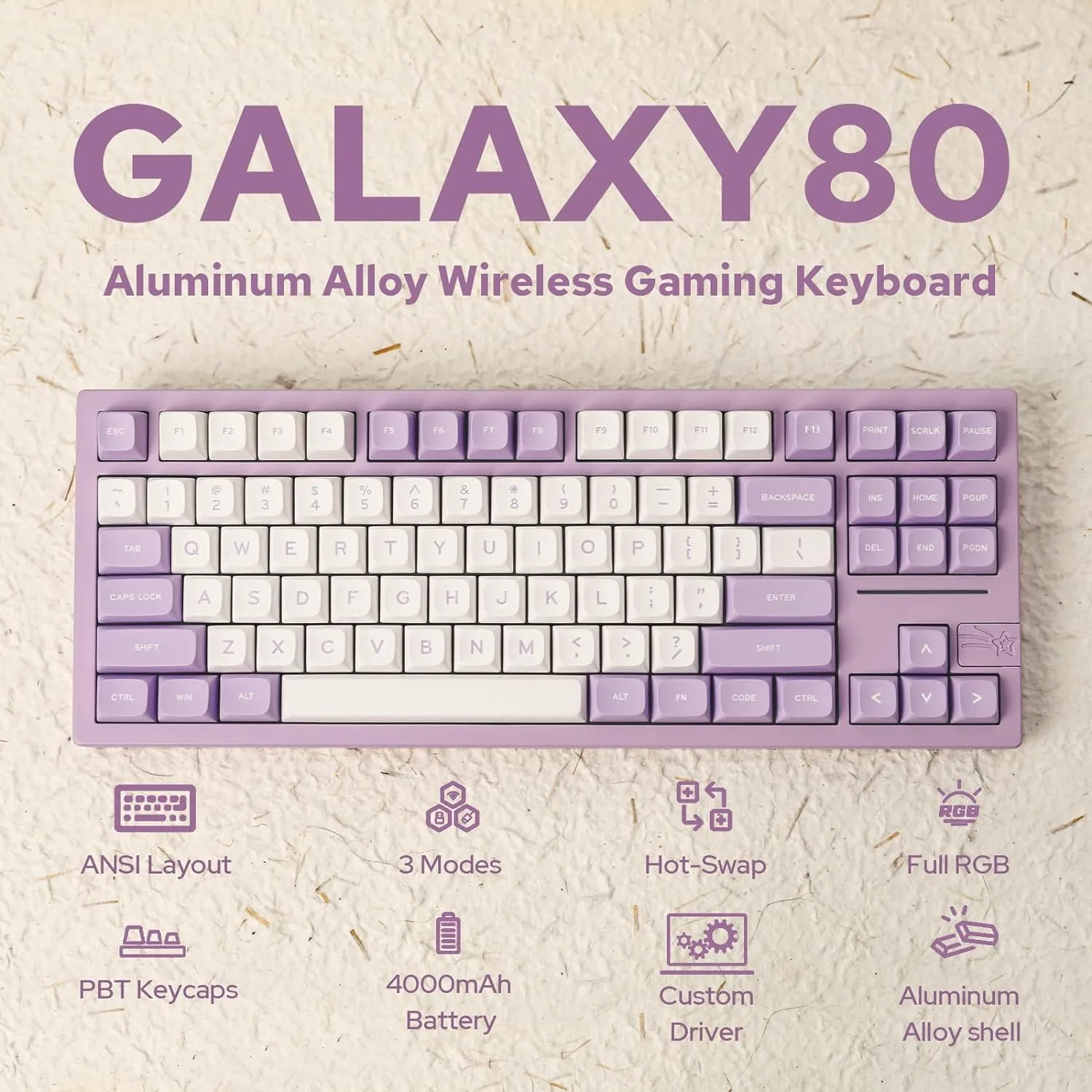 Gaming Wireless Mechanical Keyboard Aluminum Alloy Hot-Swappable Gasket-Mounted