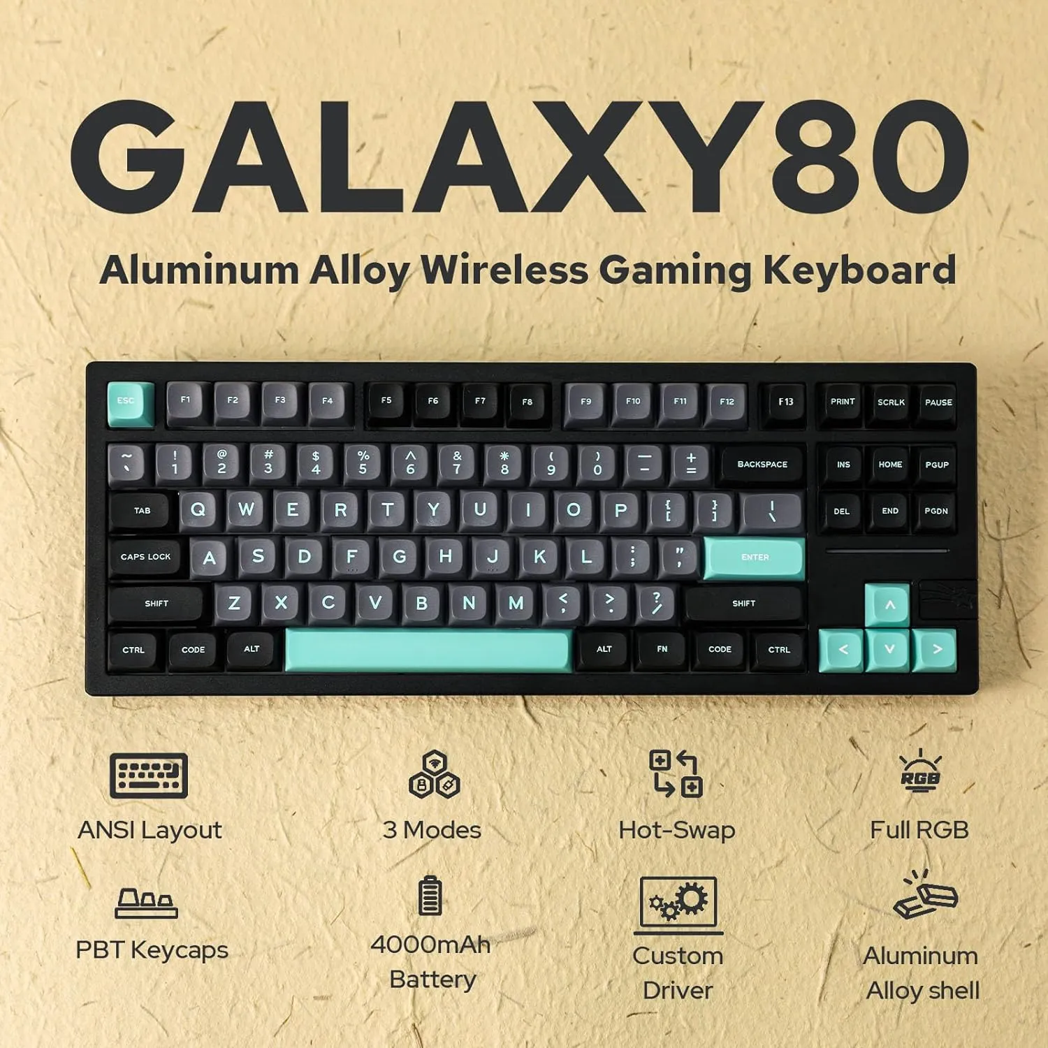 Gaming Wireless Mechanical Keyboard Aluminum Alloy Hot-Swappable Gasket-Mounted