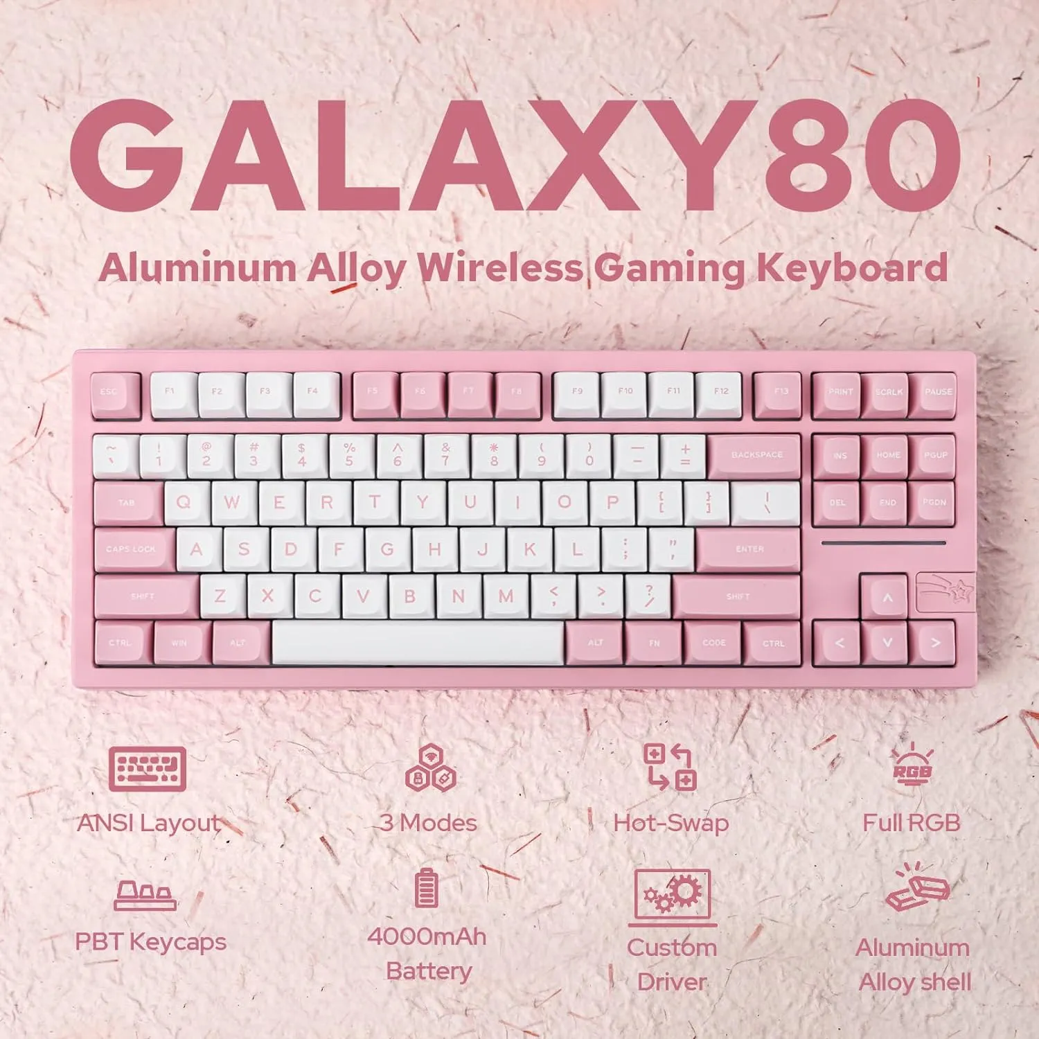Gaming Wireless Mechanical Keyboard Aluminum Alloy Hot-Swappable Gasket-Mounted