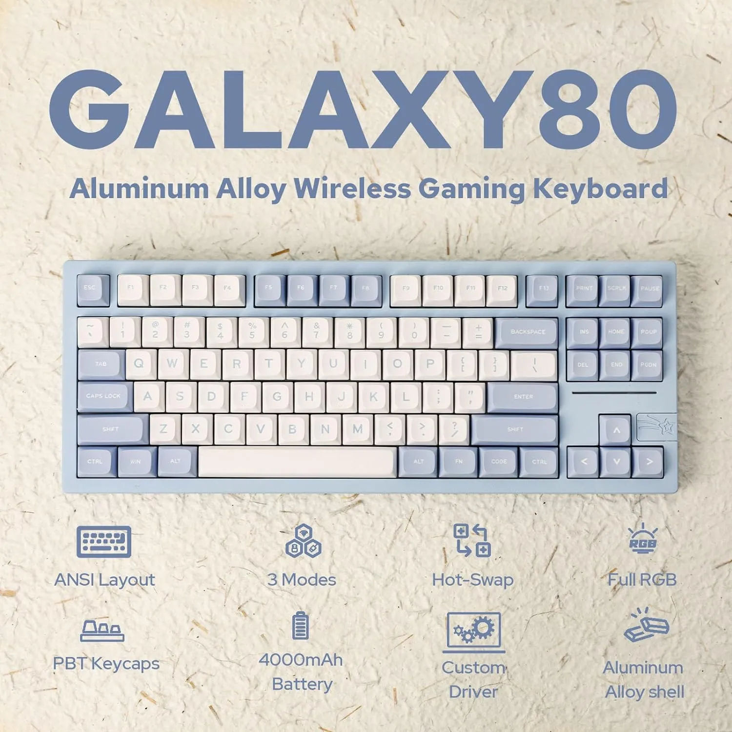 Gaming Wireless Mechanical Keyboard Aluminum Alloy Hot-Swappable Gasket-Mounted