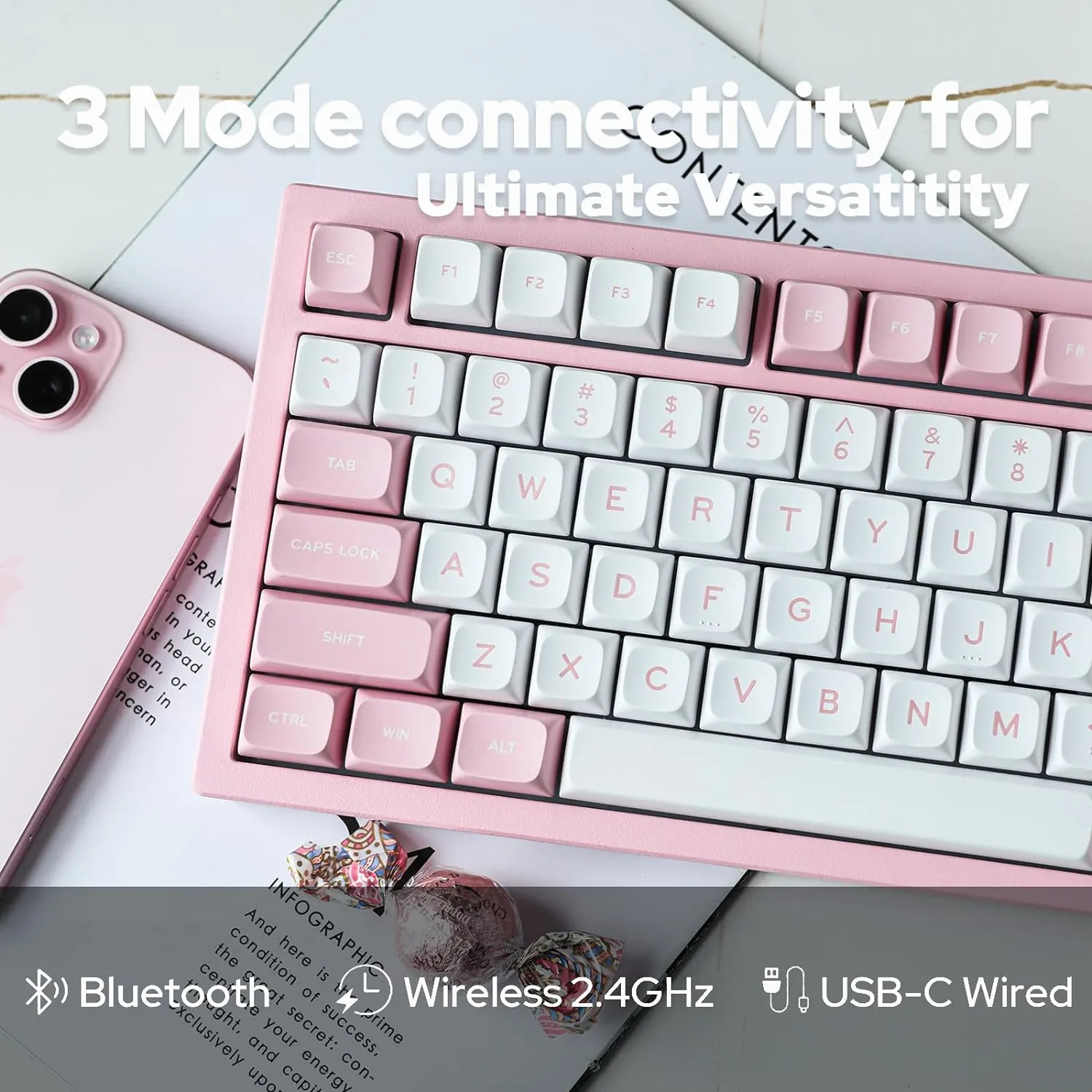 Gaming Wireless Mechanical Keyboard Aluminum Alloy Hot-Swappable Gasket-Mounted