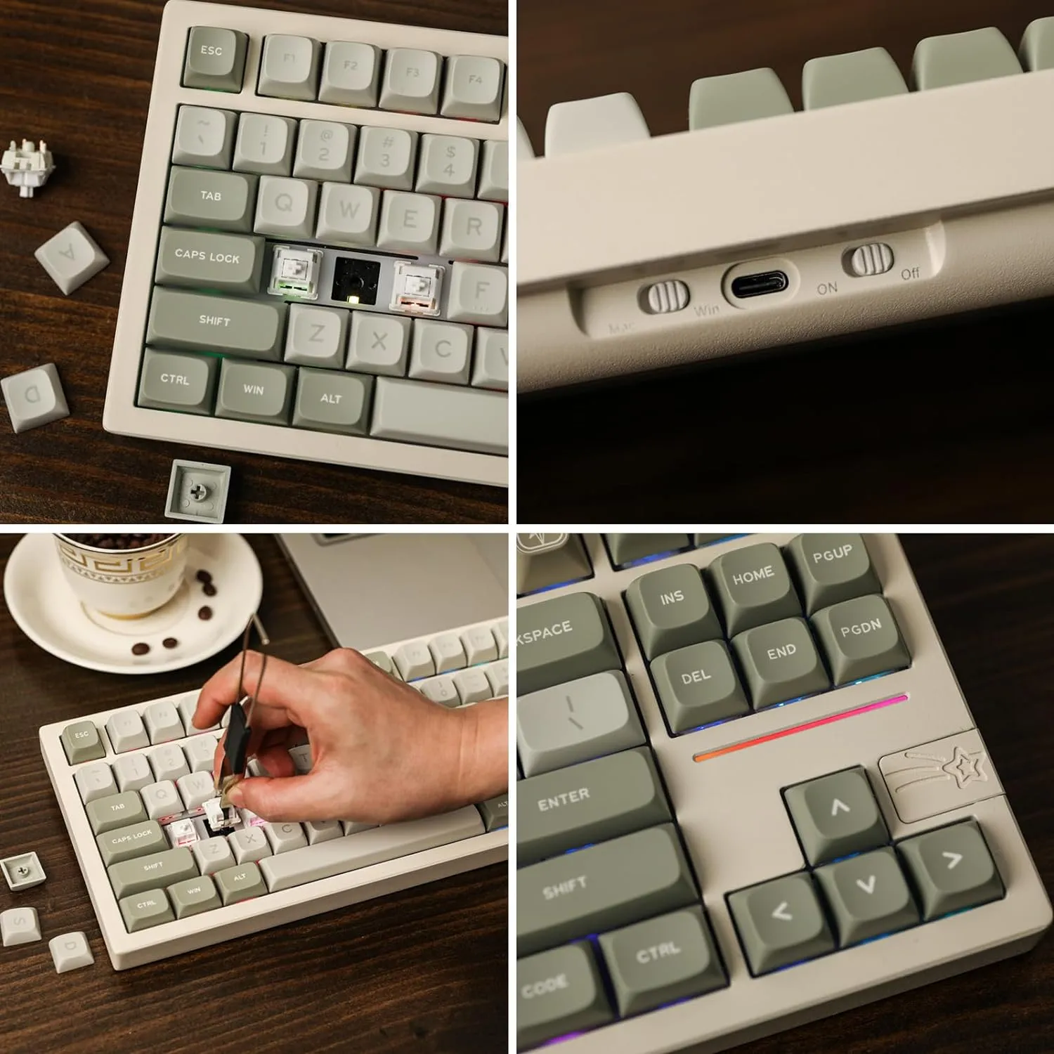 Gaming Wireless Mechanical Keyboard Aluminum Alloy Hot-Swappable Gasket-Mounted