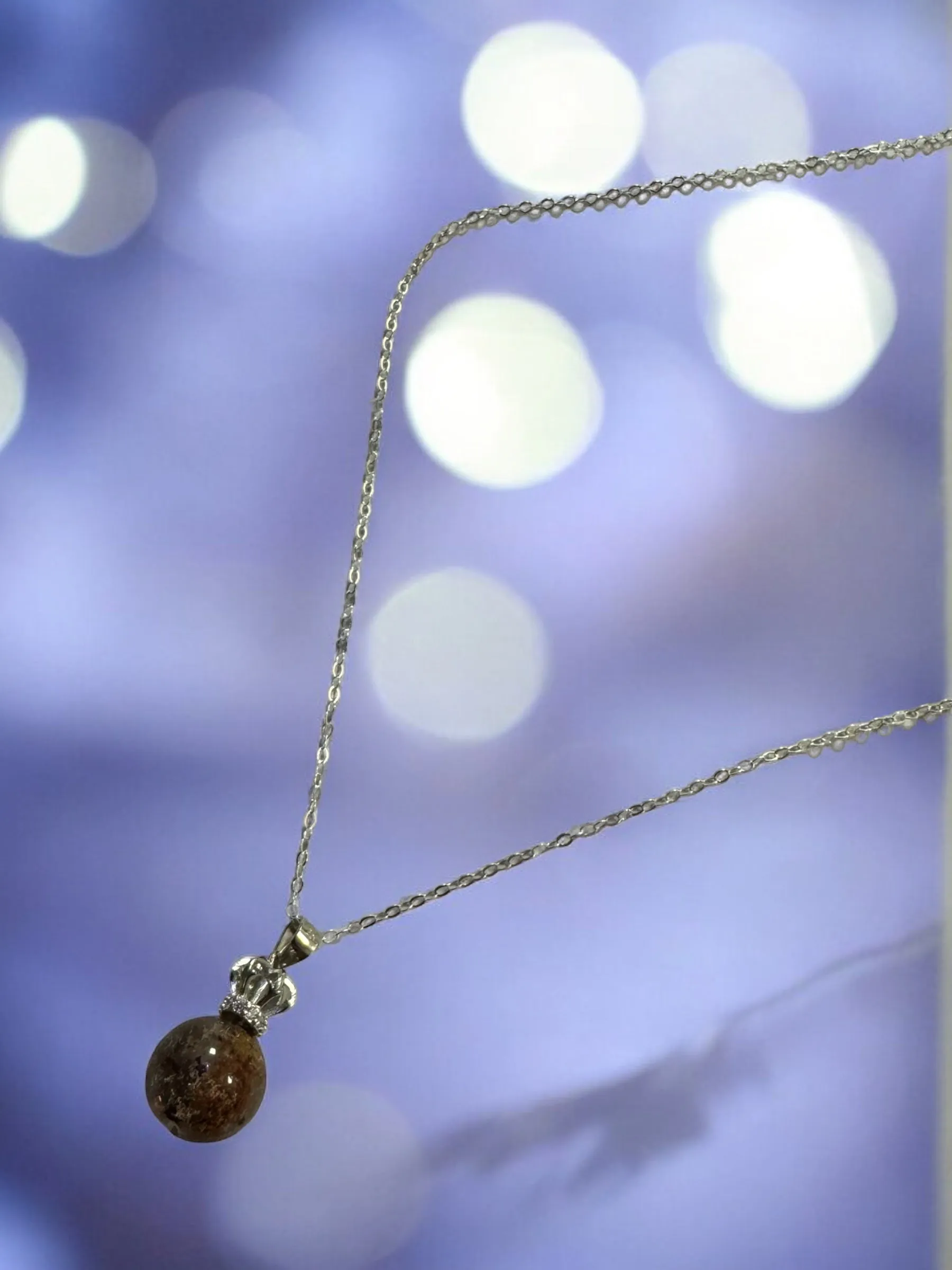Garden Quartz Sphere Pendant - Garden Quartz Sphere Necklace