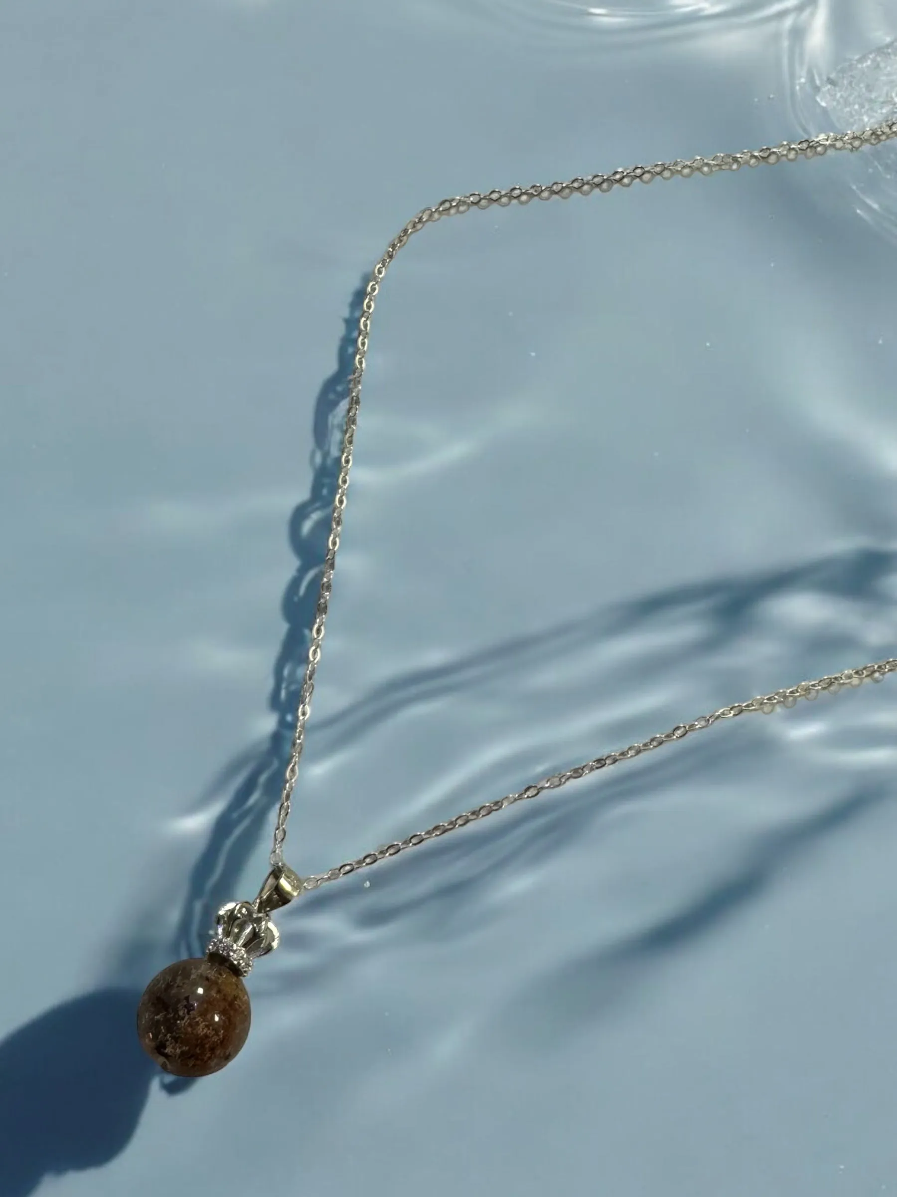 Garden Quartz Sphere Pendant - Garden Quartz Sphere Necklace