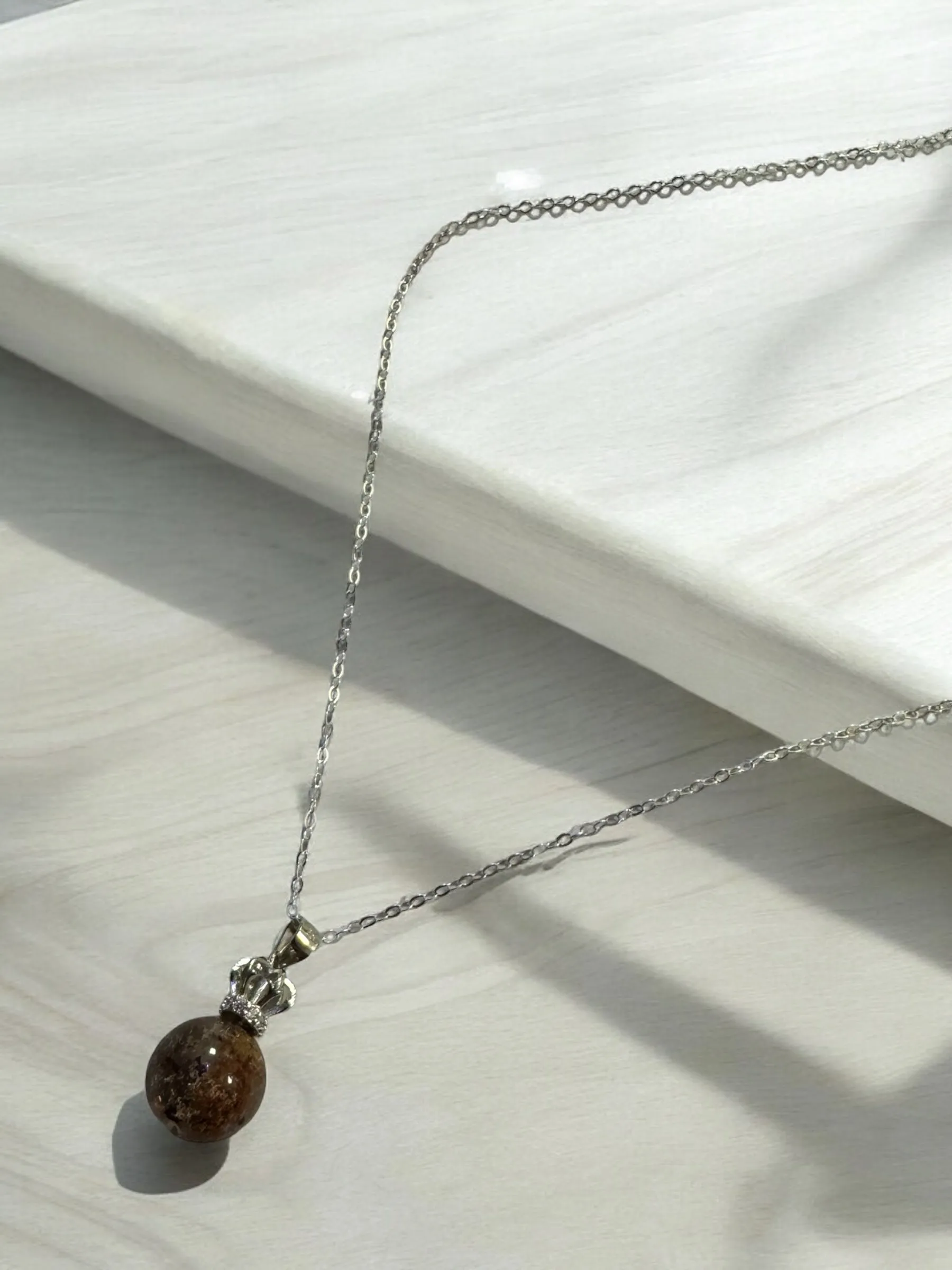 Garden Quartz Sphere Pendant - Garden Quartz Sphere Necklace