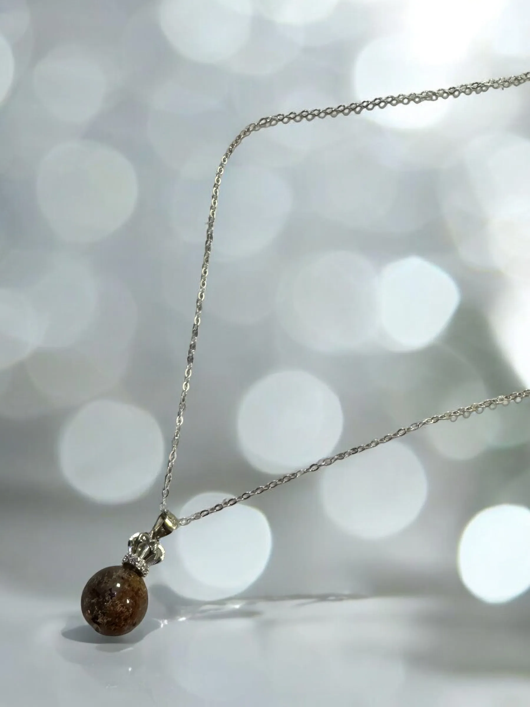 Garden Quartz Sphere Pendant - Garden Quartz Sphere Necklace