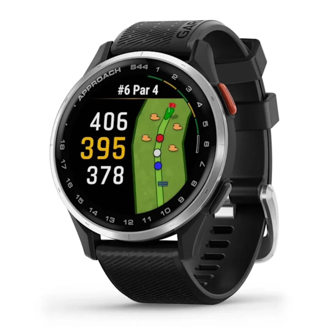 Garmin Approach S44,Black and Aluminum Bezel, GPS Golf Smartwatch 010-03009-00