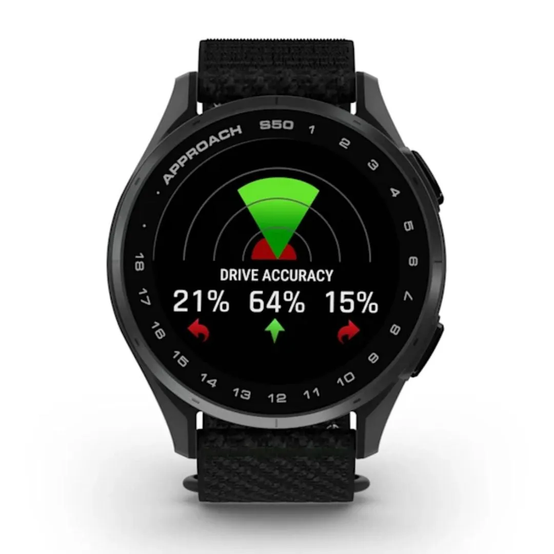 Garmin Approach S50, Black and Aluminum Bezel, GPS Golf Smartwatch 010-03010-00