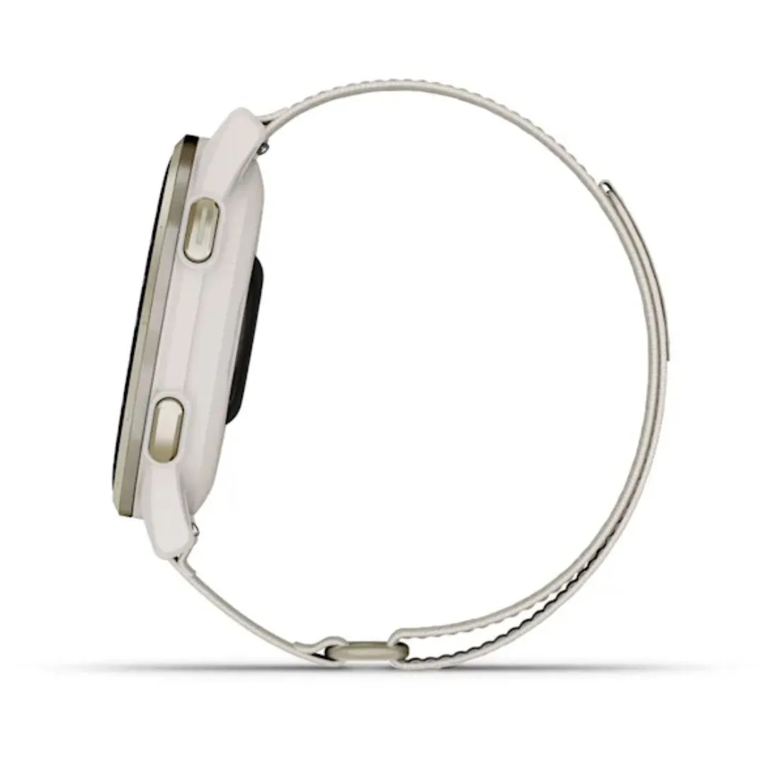 Garmin Approach S50, Ivory and Light Gold Aluminum Frame, GPS Golf Smartwatch 010-03010-01