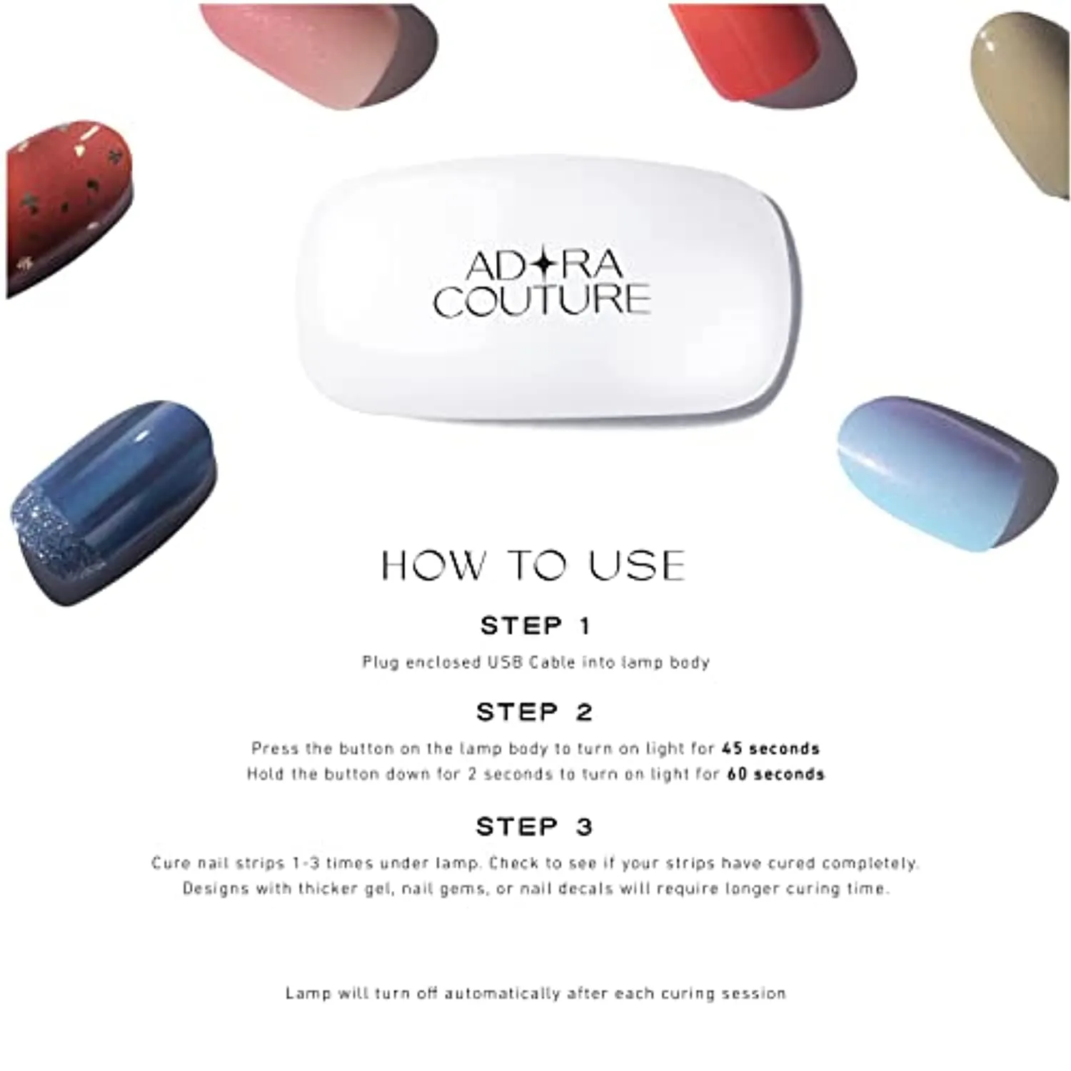 Gel Nail UV LED Light/ Adora Couture 6w Personal Nail Dryer Mini Gel Nail Lamp [White]