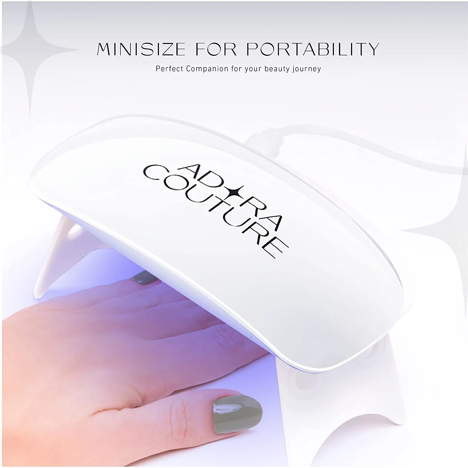 Gel Nail UV LED Light/ Adora Couture 6w Personal Nail Dryer Mini Gel Nail Lamp [White]