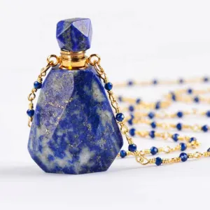 Gemstone Perfume Bottle Necklace – Elegance & Energy Combined