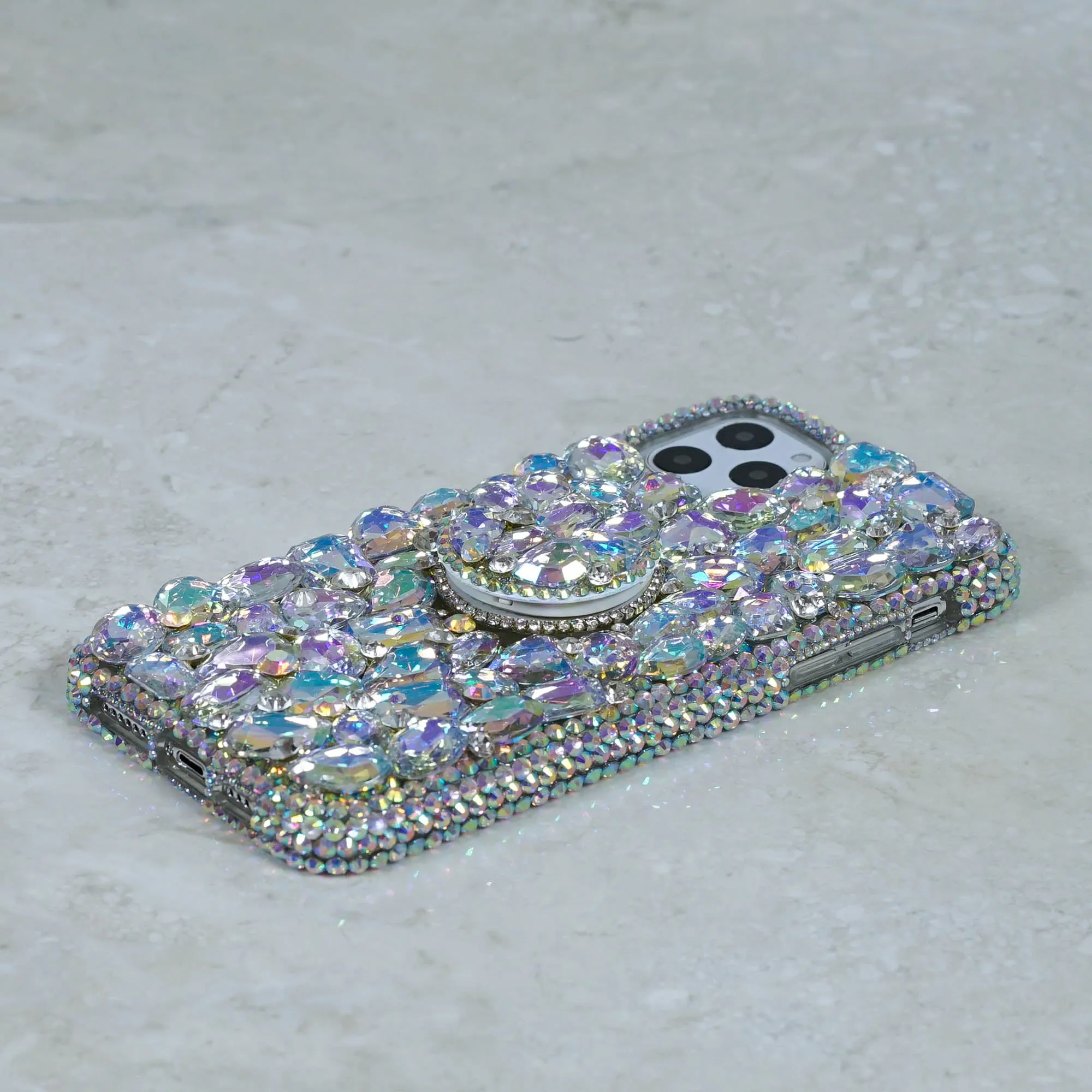 Genuine Aurora Borealis Crystals and Stones   PopSockets PopGrip (Style PS111)