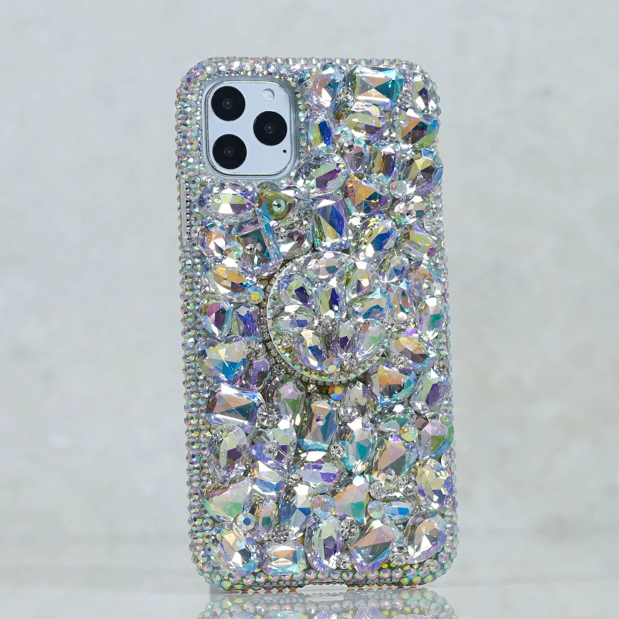 Genuine Aurora Borealis Crystals and Stones   PopSockets PopGrip (Style PS111)