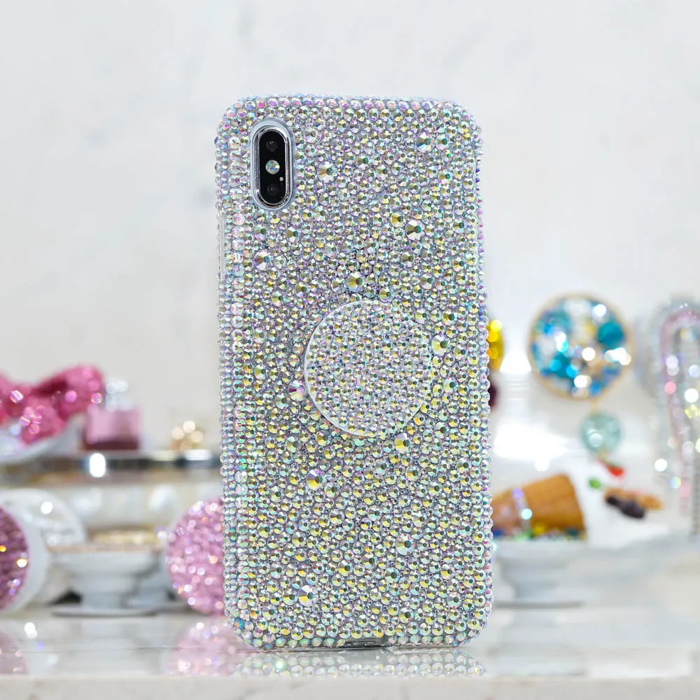 Genuine Aurora Borealis Crystals Design   PopSockets PopGrip (Style PS106)