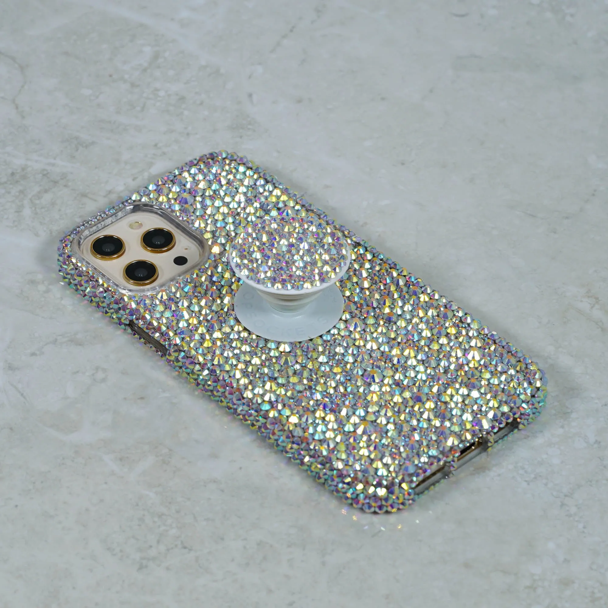 Genuine Aurora Borealis Crystals Design   PopSockets PopGrip (Style PS106)