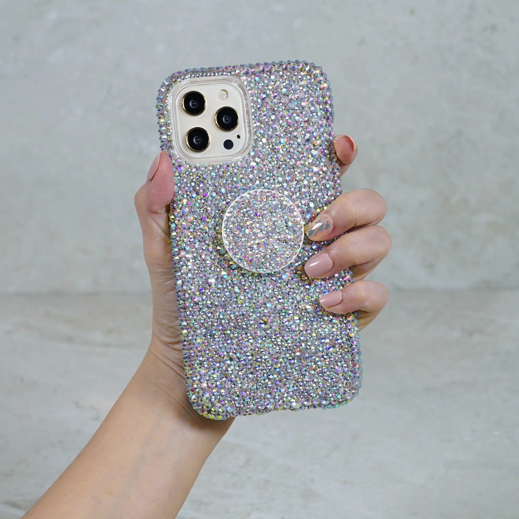 Genuine Aurora Borealis Crystals Design   PopSockets PopGrip (Style PS106)