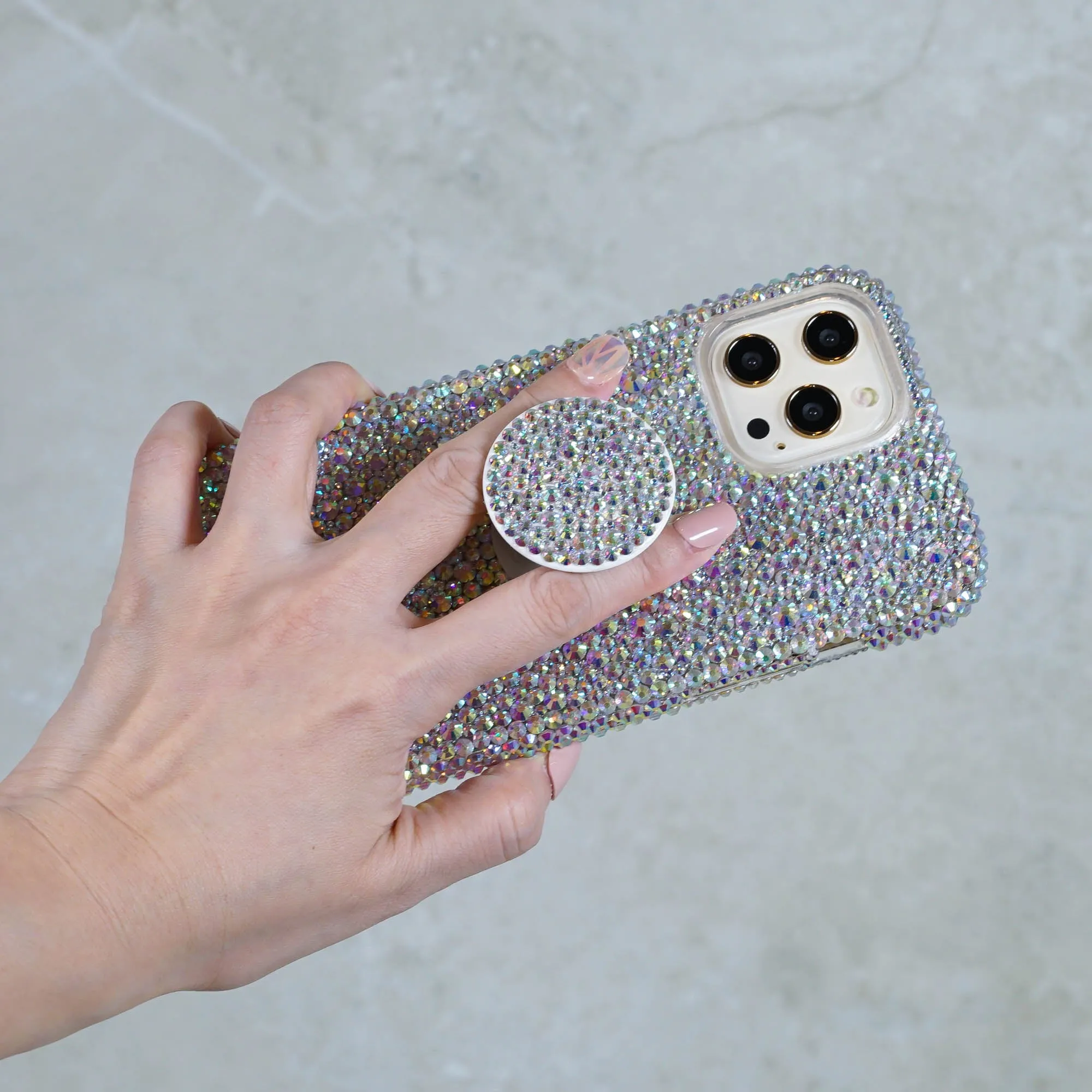 Genuine Aurora Borealis Crystals Design   PopSockets PopGrip (Style PS106)