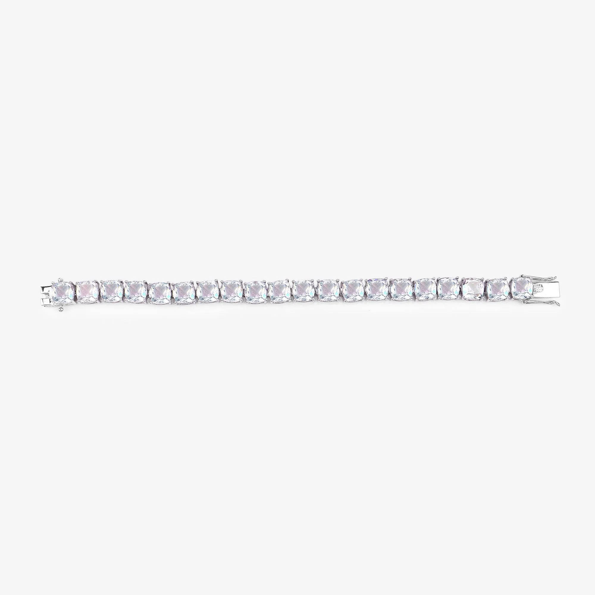 Genuine Opal Rainbow Quartz Tennis Bracelet