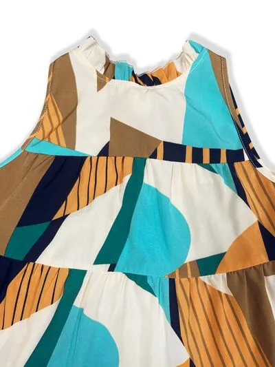 GEO Printed Mock Neck Mini Dress