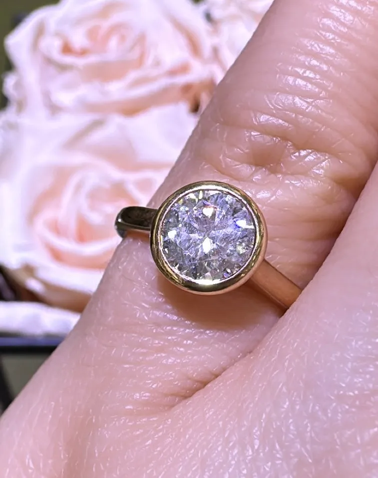 GIA Certified 1.00carat Bezel Set Diamond Ring