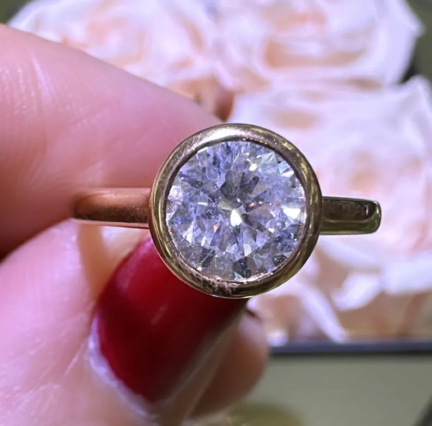 GIA Certified 1.00carat Bezel Set Diamond Ring