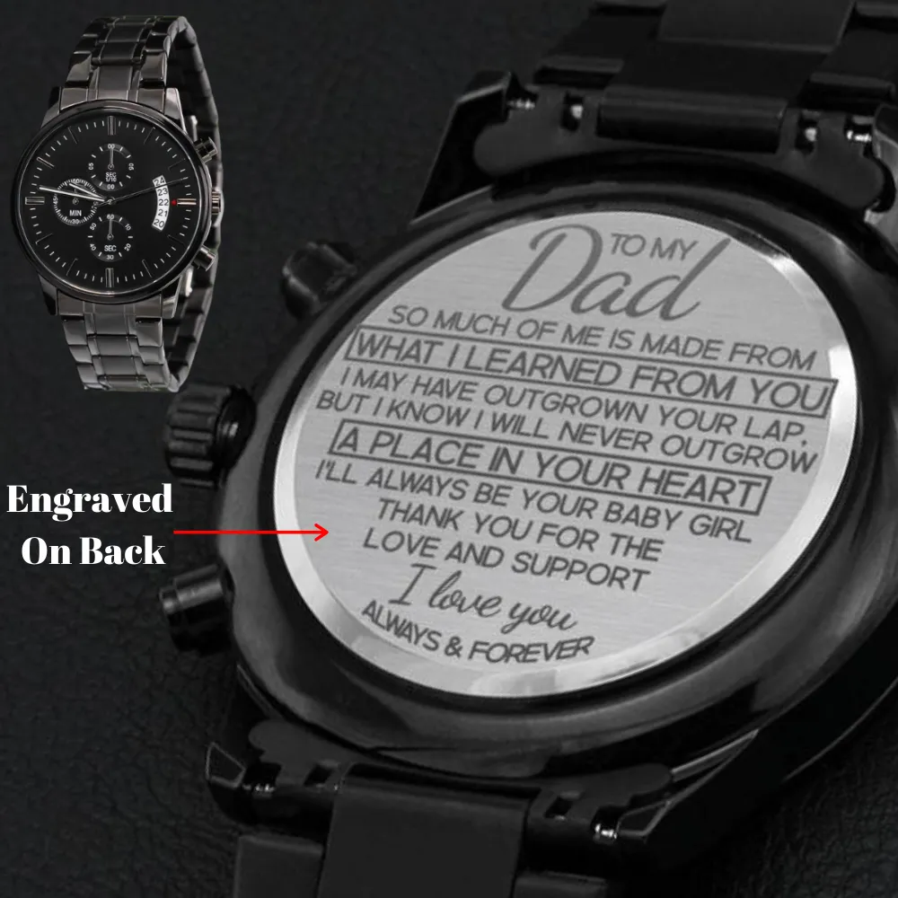 Gift For Father From Daughter - Engraved Watch