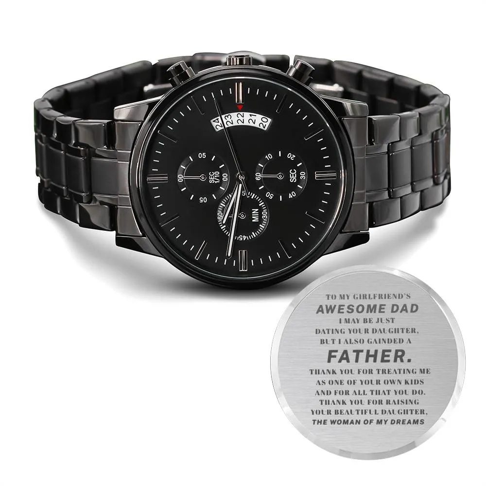 Gift For Girlfriend's Dad From Boyfriend - Engraved Watch