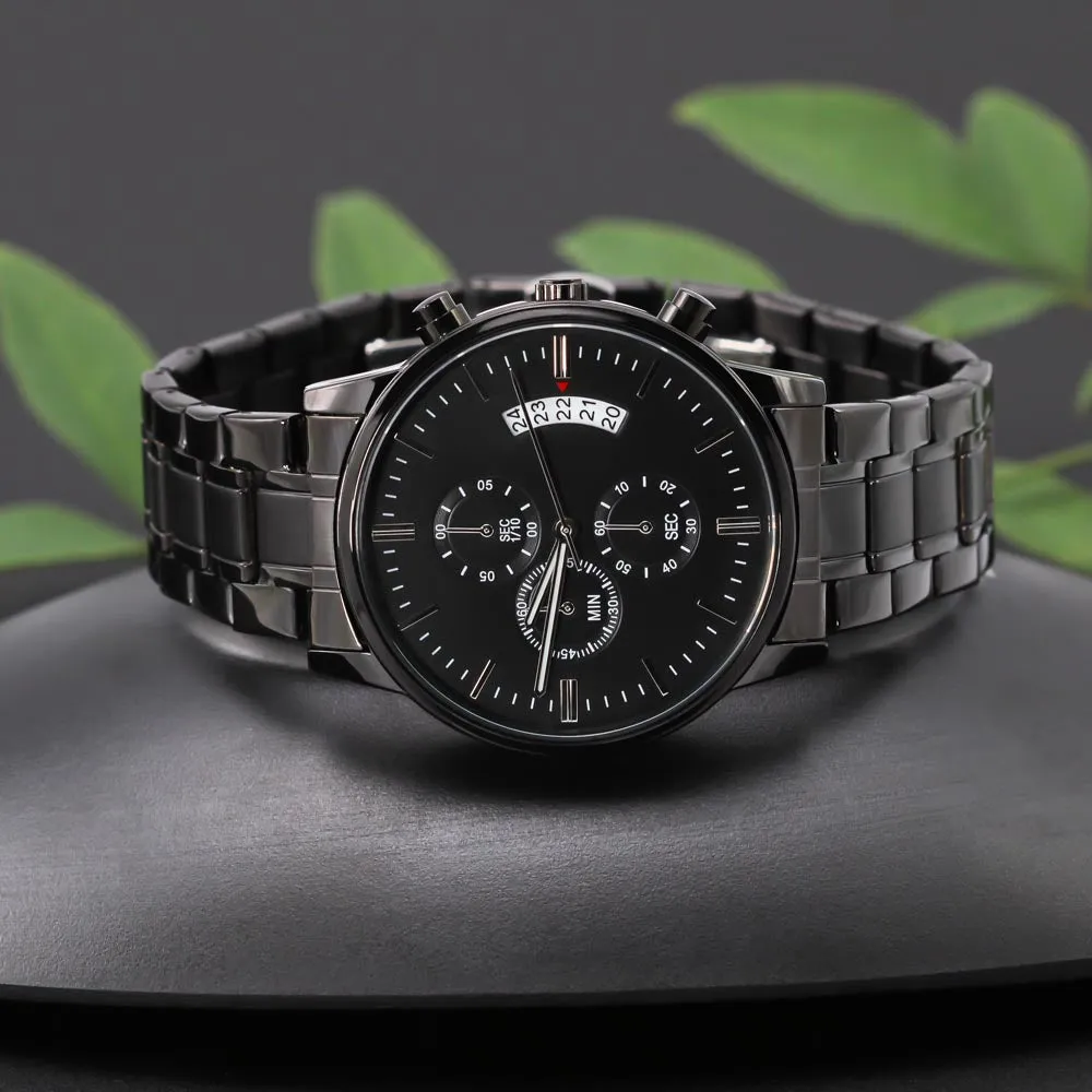 Gift For Trucking Dad - Drive Safe Engraved Luxury Watch
