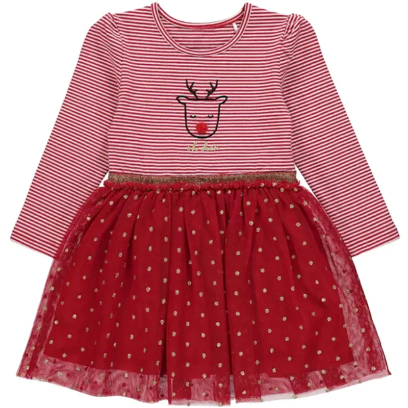 Girls Ex Chainstore Christmas Reindeer Dress