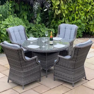 Glendalough 4 Seater Round Set Dark Grey