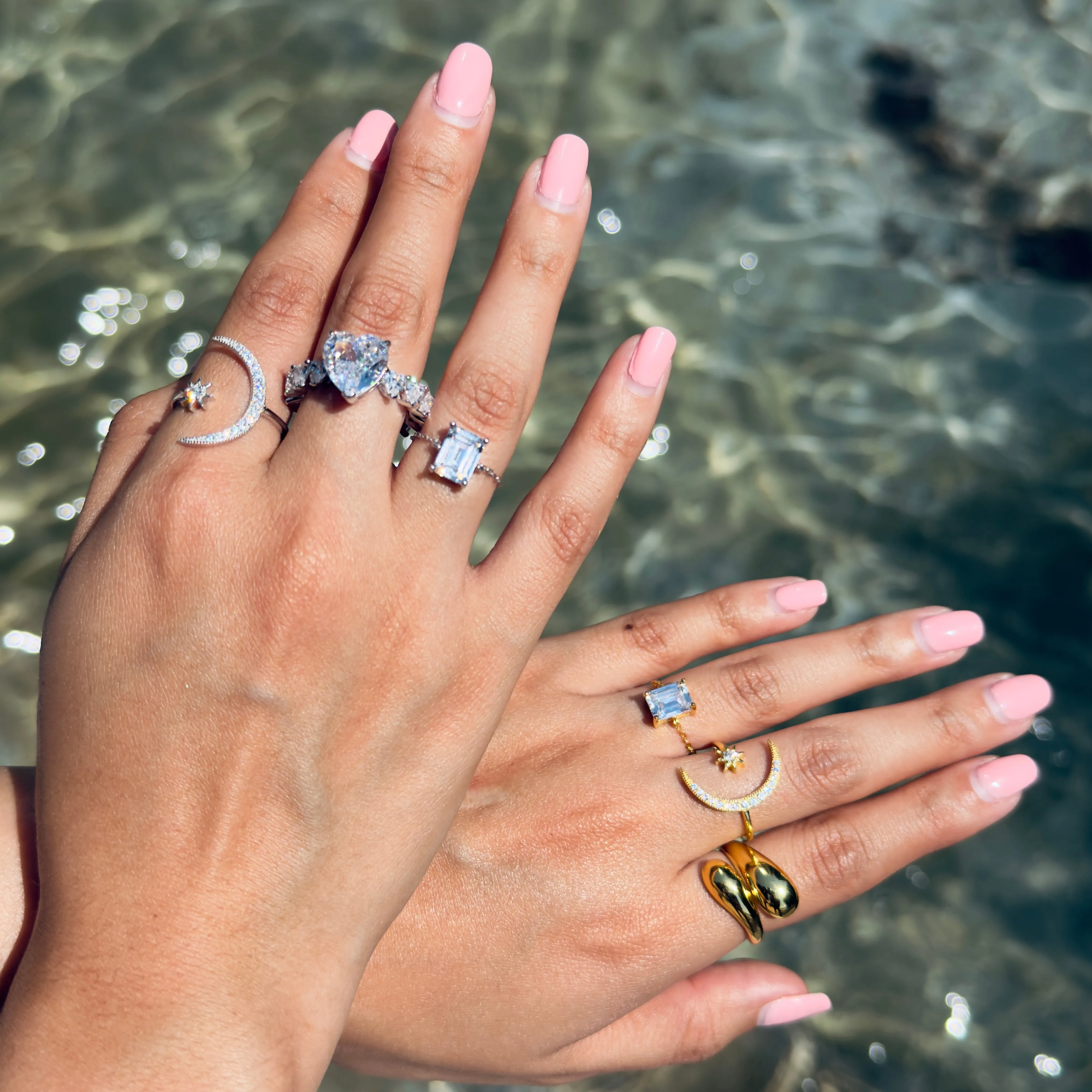 Gold Adjustable Chain Ring